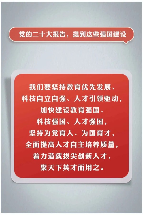 党的二十大报告，提到这些强国建设